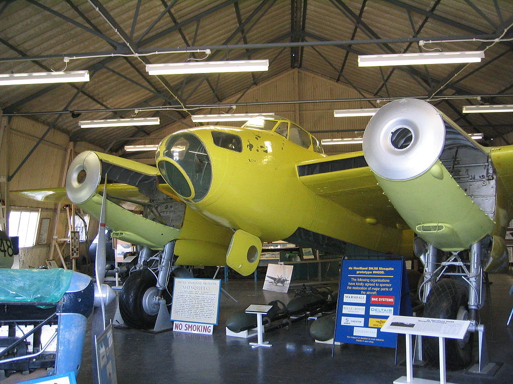W4050 during the earlier stages of her restoration at the deHavilland Aircraft Museum. (photo via Wikipedia)