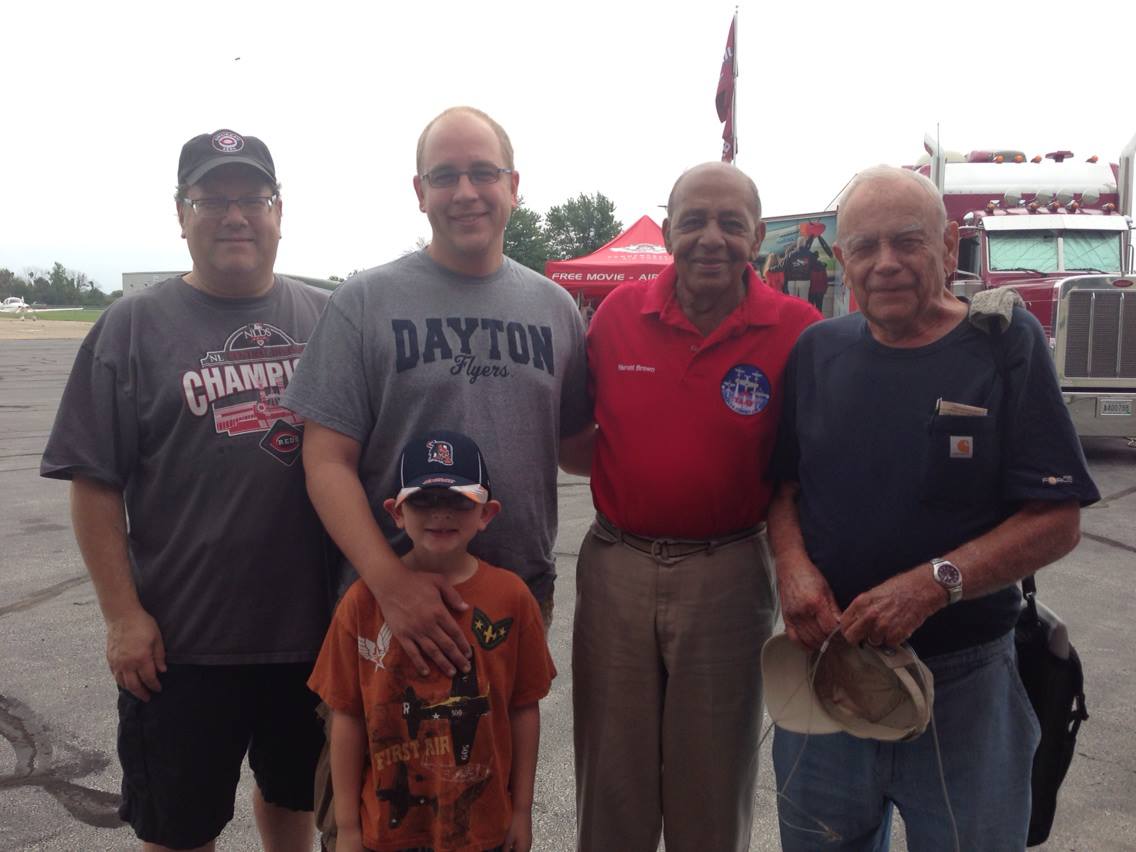 Tuskegee Airman Dr. Harold Brown will be at Wings & Warbirds Over Port Clinton, and is sure to offer fascinating insight into his WWII experiences. Here he is shown with John Lambert, Timothy Brunner, Warbirds News staff writer Mike Lambert, and his son Tyler. (photo via Mike Lambert)