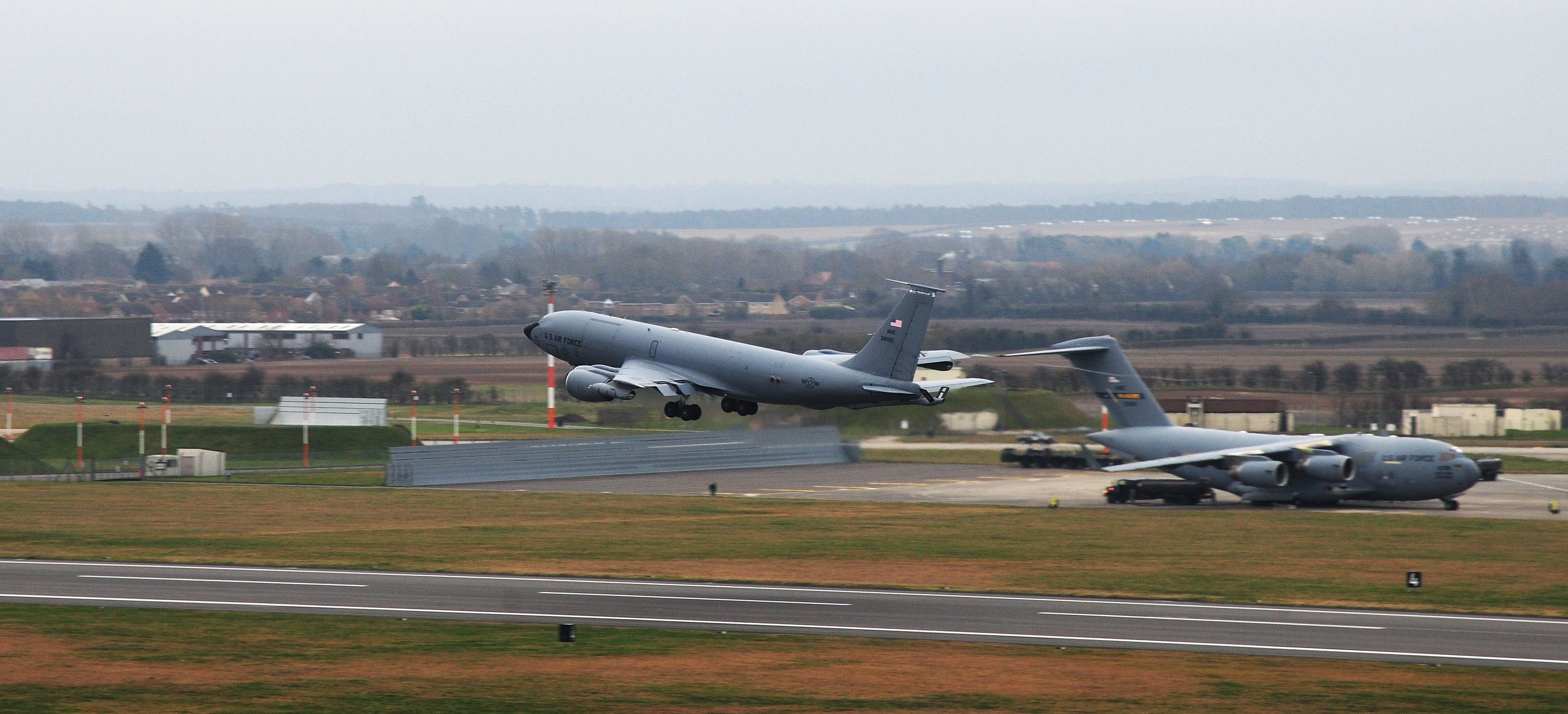 A KC-135 taking off from RAF Mildenhall. (USAF photo)