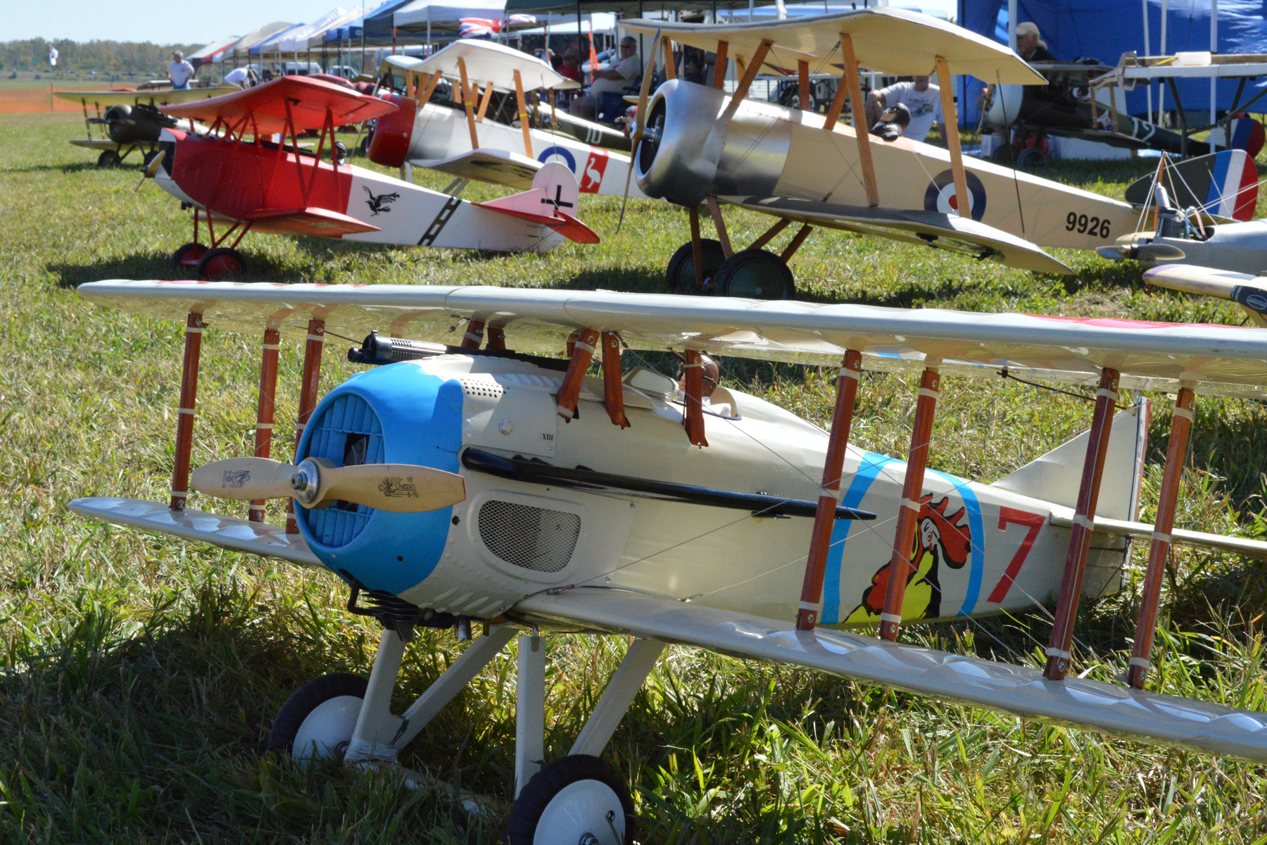  WWI-era radio-controlled model aircraft, some as large as 1/2-scale, will perform during the WWI Dawn Patrol Rendezvous, Oct. 1-2, 2016, at the National Museum of the U.S. Air Force. (U.S. Air Force photo)