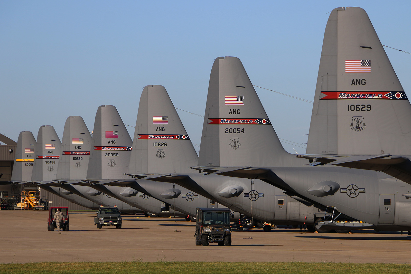 179th Air Wing C-130s in Mansfield, Ohio. At least one of these magnificent beasts will be on display at Port Clinton. (photo Tech. Sgt. Joe Harwood via 172nd AW)
