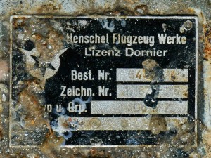 A data plate on the Dornier 17. (Image Credit: Trustees of the Royal Air Force Museum)