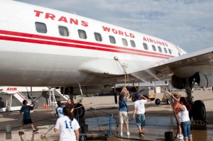 Gratifyingly, a recent call for volunteers to wash the plane resulted in twice the number of volunteers anticipated. (Image Credit: National Airline History Museum) 