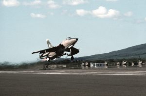 Air Force Reserve Republic F-105B Thunderchief taking  off at Naval Air Station Barbers Point, Hawaii in 1978. (Image Credit: USAFR)