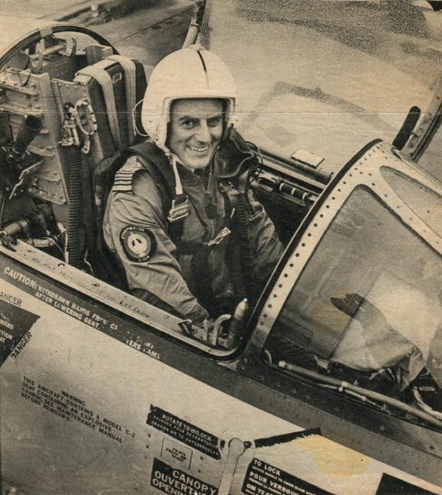 Lieutenant Colonel William “Bill” Ongena in an F-104 cockpit.