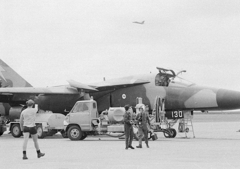 RAAF F-111C early in its career when it still sported a camouflage paint scheme, livery likely to have been restored as part of the restoration project. (Image Credit: RAAF)