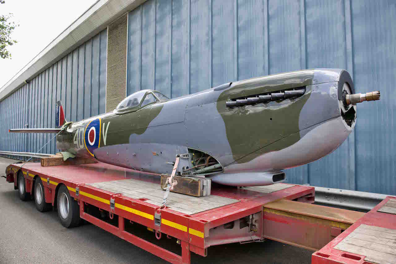 Spitfire Mk16 arrival ('©Trustees of the Royal Air Force Museum’)