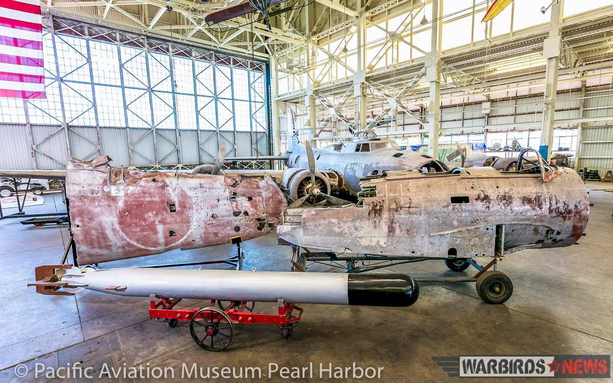Just the Kate's forward fuselage and right outer wing panel will be on display at present. (photo via Pacific Aviation Museum Pearl Harbor) 