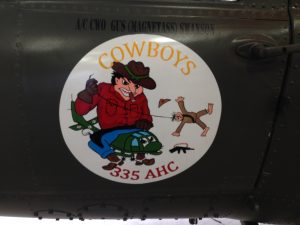 The emblem of the 335th Assault Helicopter Company "Cowboys".