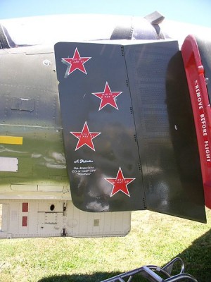 Olds' MiG scoreboard on splitter vane of his F-4C. (Image credit Eugene Zelenko)