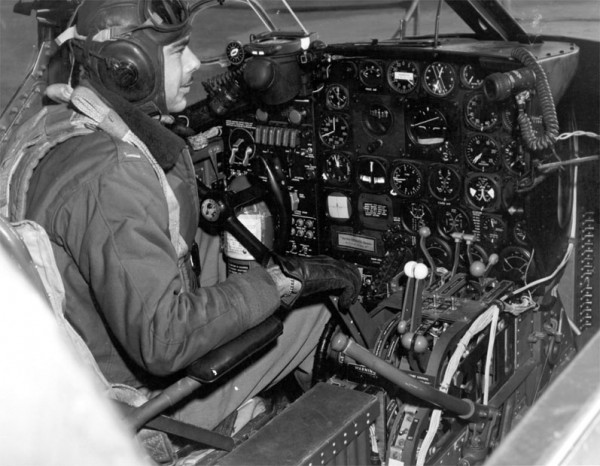 A pre-Vietnam picture of an A-26 Invader's cockpit 