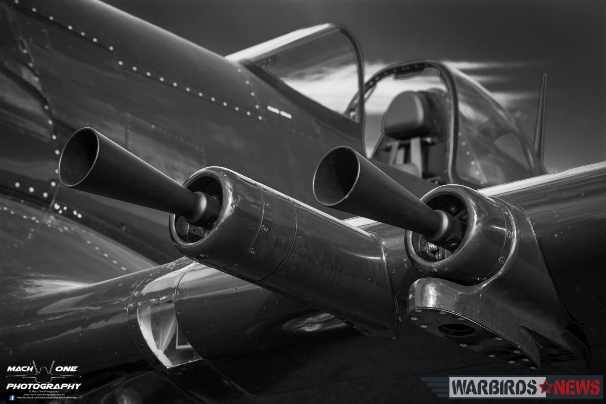 Double Trouble – A pair of M3 (T31) 20mm Cannon on Graham Hosking’s F4U-5N Corsair. This is the only airworthy Corsair in Australia. (photo by Matt Savage)