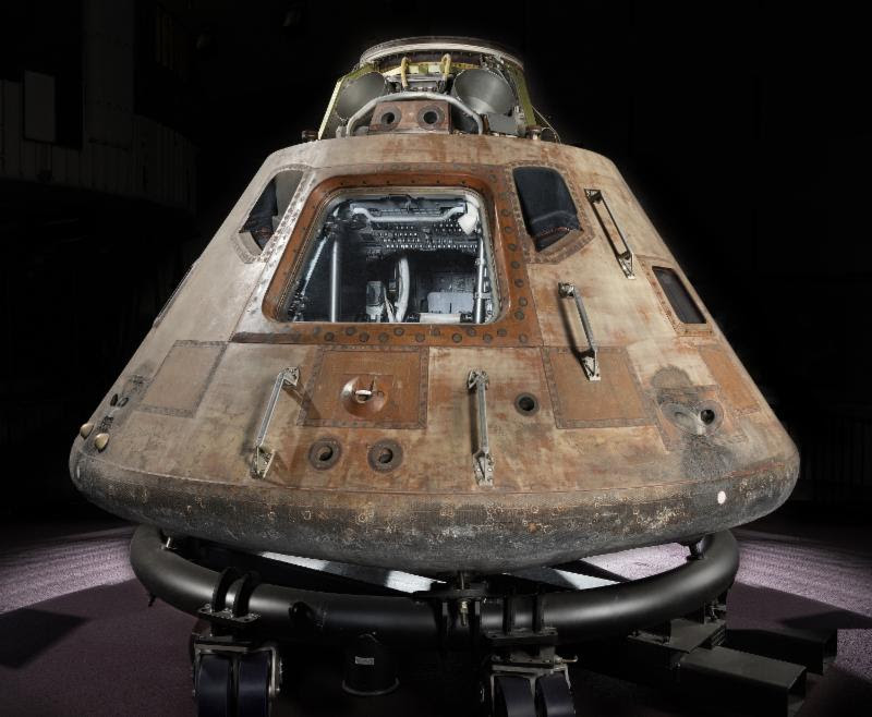 The Apollo 11 command module Columbia. Photo courtesy Smithsonian National Air and Space Museum. 