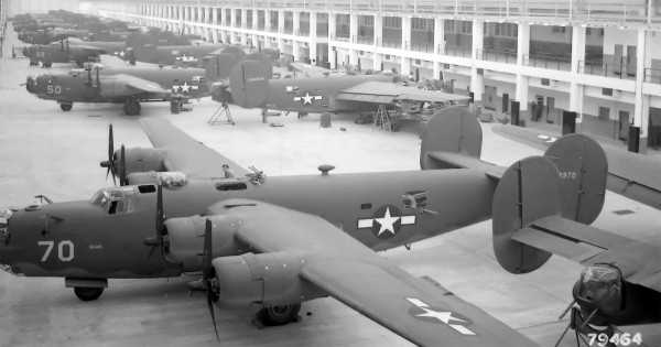 The Willow Run plant was built by Henry Ford in 1941 and employed more than 42,000. The factory produced one B-24 aircraft every 59 minutes.