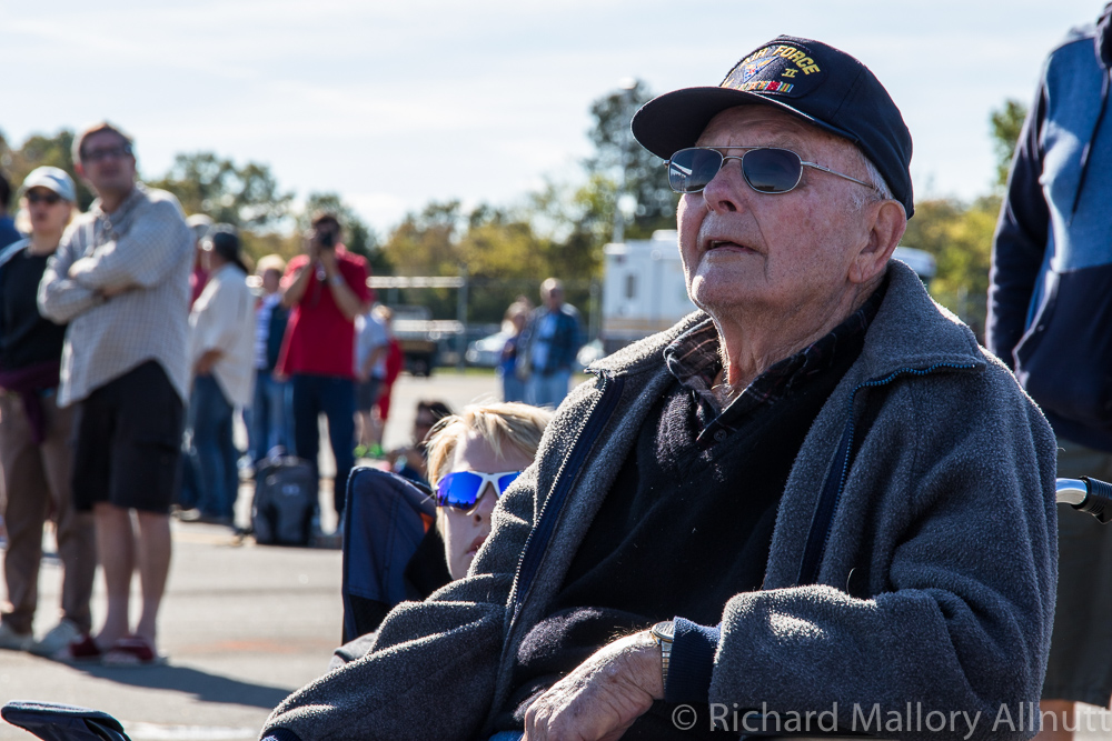 Why we do this... a 12th Air Force WWII B-25 pilot watches in great appreciation at the Culpeper Airfest. (photo by Richard Mallory Allnutt)