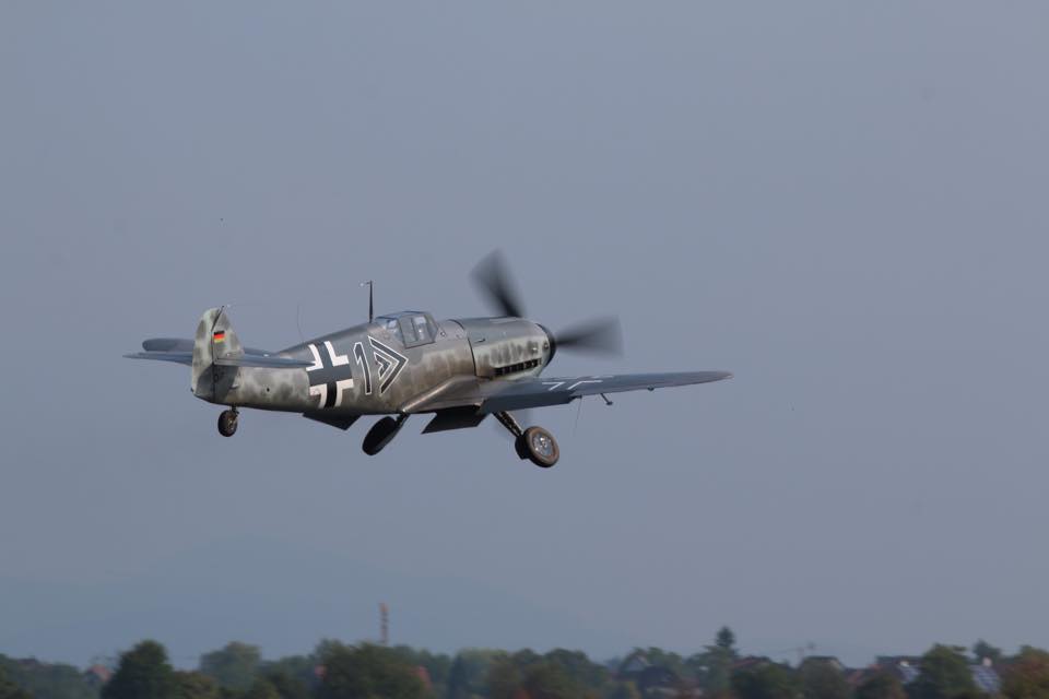 Charlie Brown takes the 'Bf-109' aloft for the first time following its restoration at Meier Motors in Eschbach, Germany. (photo Meier Motors via Jerry Yagen) 