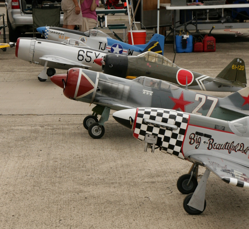 At a first glance these R/C models look as real s the real life warbirds. (Image by Pacific Aviation Museum)
