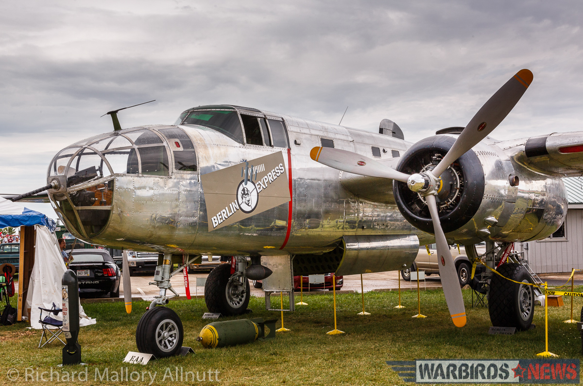 The EAA Museum's B-25J Mitchell Berlin Express as she looked at AirVenture 2016. (photo by Richard Mallory Allnutt)