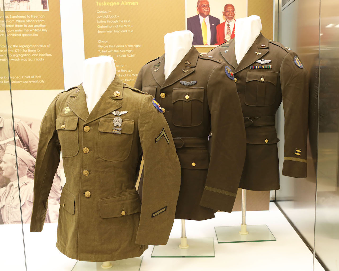 WW2 Army Officer’s Dress Coat Belonging to William J. Faulkner who was killed on November 7, 1944. Faulkner was a graduate of Morehouse College in Atlanta. On Loan from the Alan B. Taylor Collection, Springfield Ohio