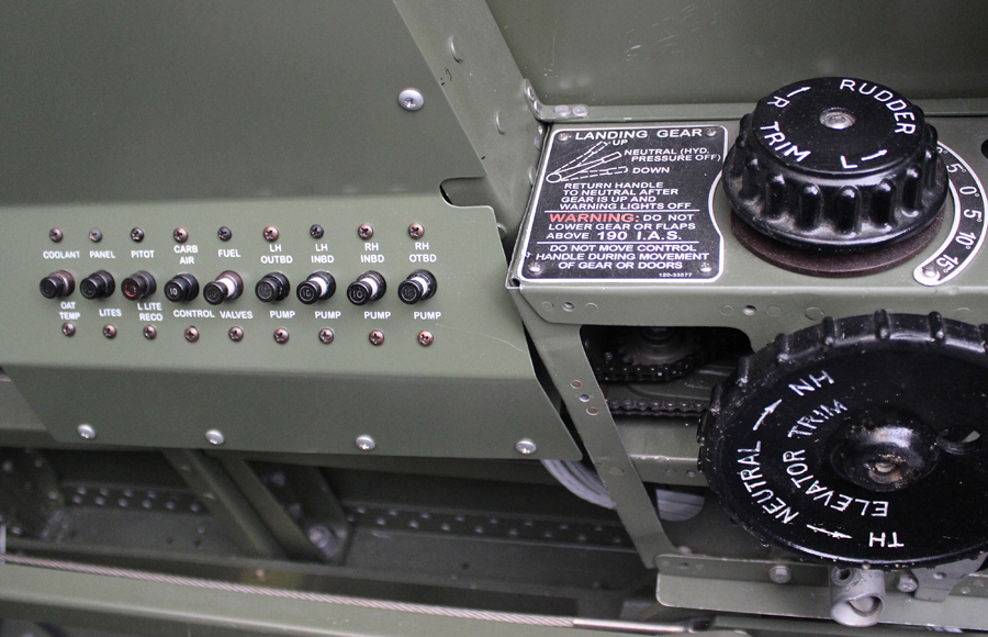 The co-pilot's circuit breaker panel. (Photo via Tom Reilly)