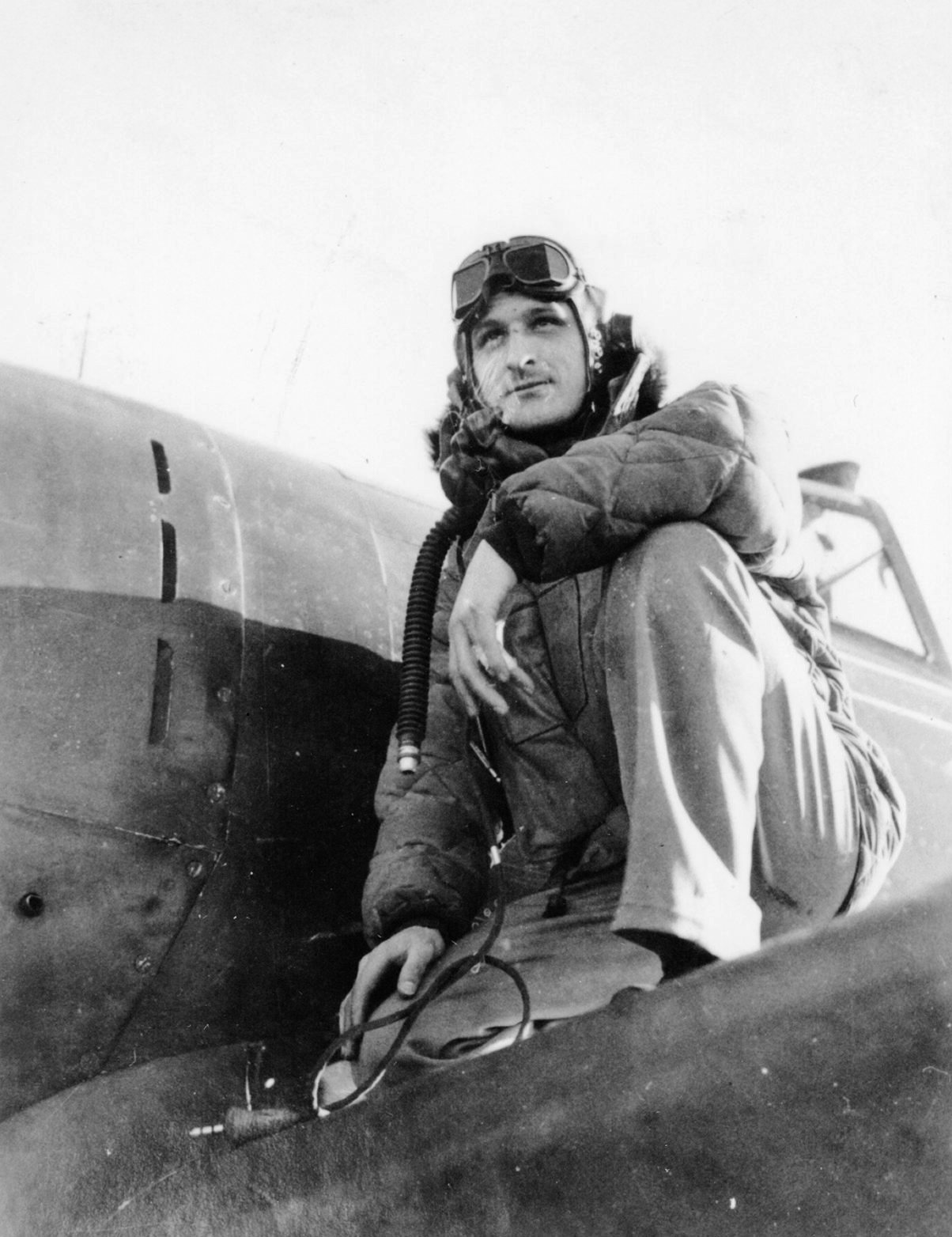 On August 16, 1944, Col. John B. Murphy of the 370th FS/359th FG observed an Me 163 Komet setting up an attack on a B-17 straggler. Col. Murphy dove on the rocket fighter, which broke off its attack, and sent it down in flames after a few well-aimed bursts. This was the second Me 163 to fall to Allied guns and Col Murphy was awarded his fifth Distinguished Flying Cross. (photo via Janet Fogg- 359th FG Association)