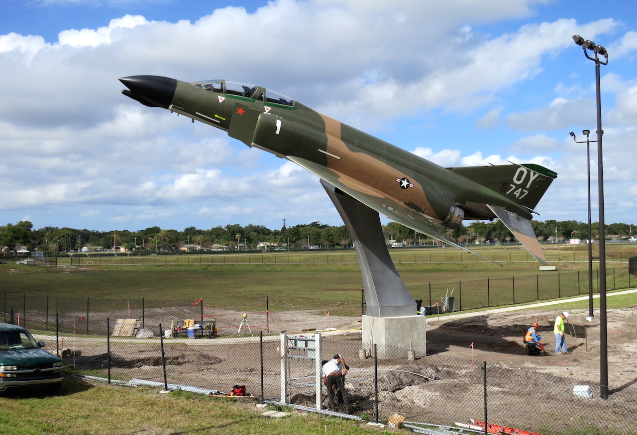 The F-4 Phantom from the Vietnam War was installed at Col. Joe Kittinger Park at 305 S Crystal Lake Dr at the Orlando Executive Airport.