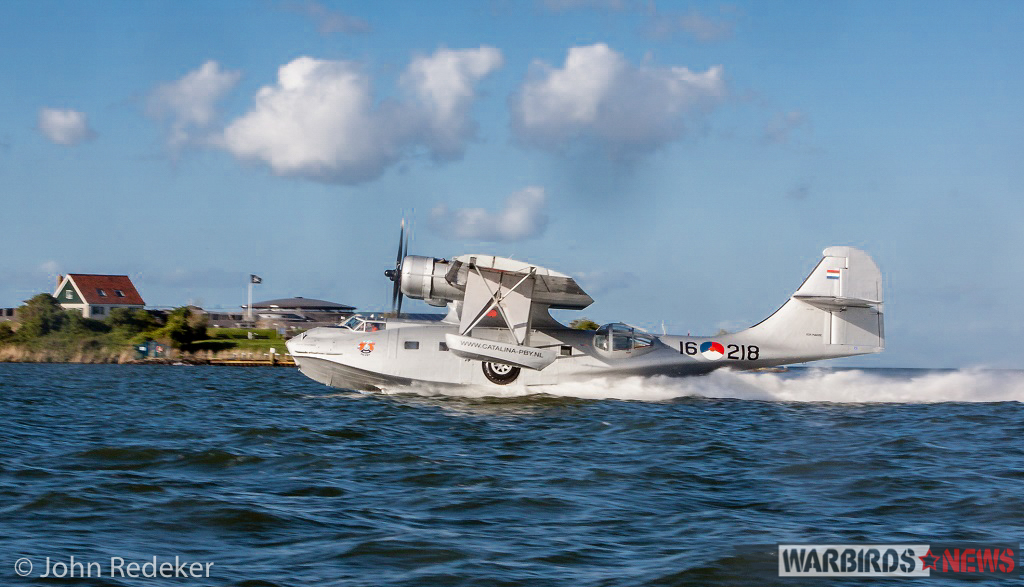The Catalina on her takeoff run. (photo by John Redeker)