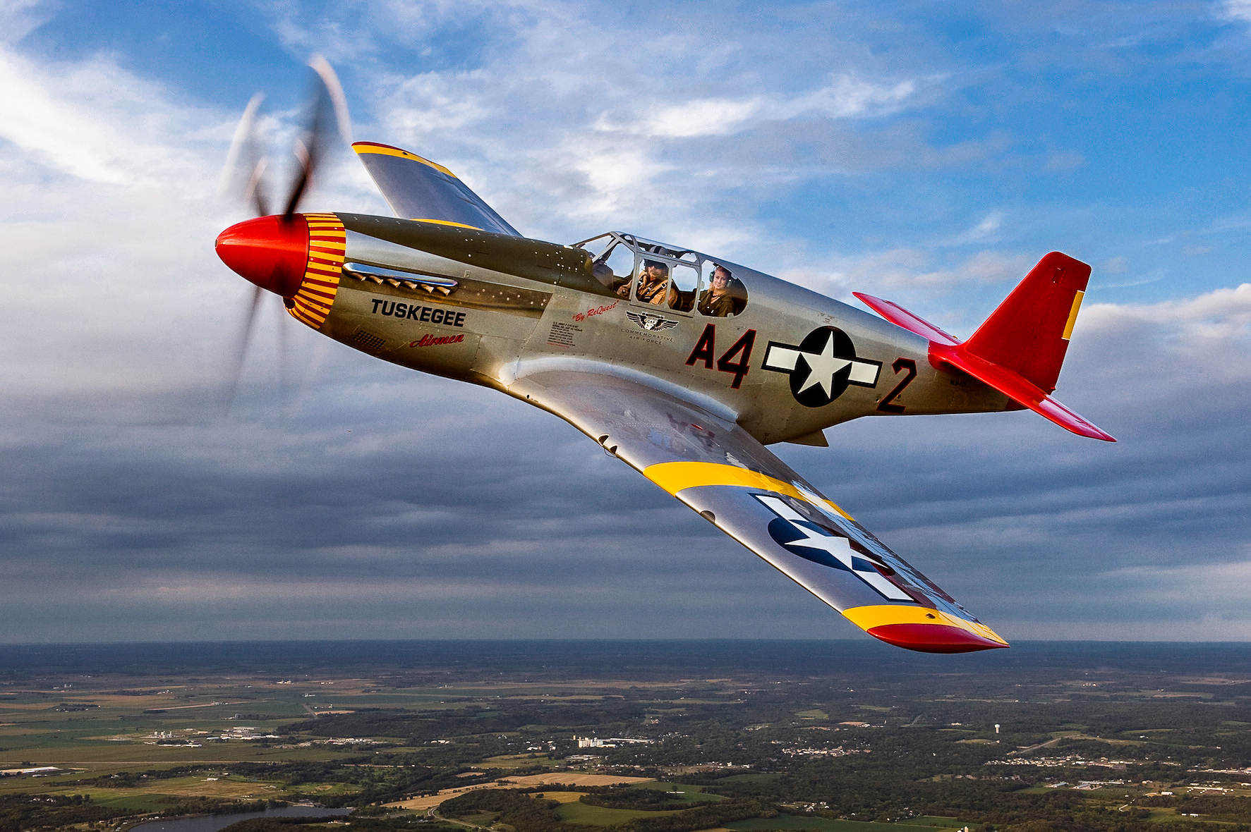 A magnificent shot of the CAF Red Tail Squadron's P-51C Mustang by the great aviation photographer, Max Haynes. (photo via CAF)