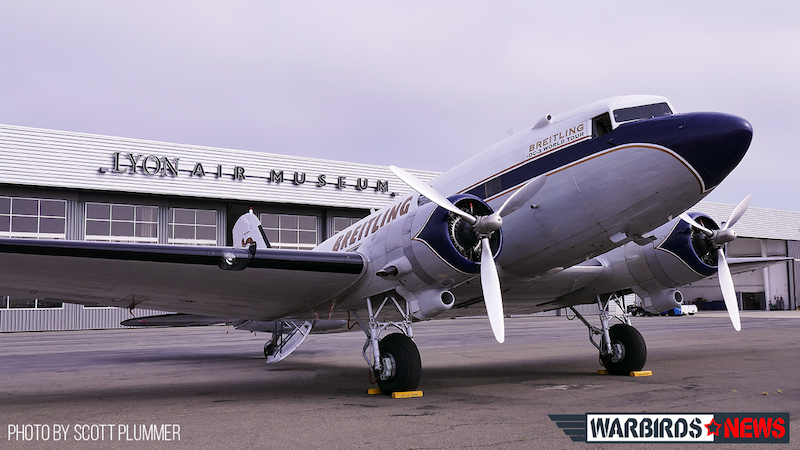 DC-3 On Ramp At Lyon Air Museum John Wayne Airport California copy