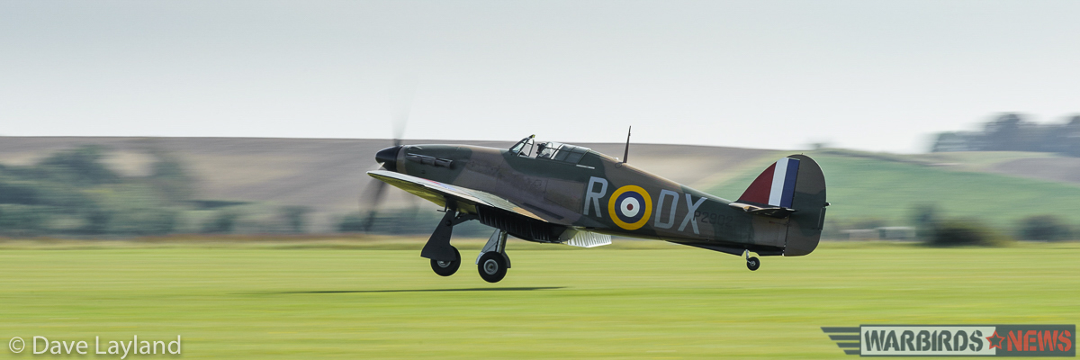 The Air Leasing Hurricane Mk.I landing after display. (photo by Dave Layland)