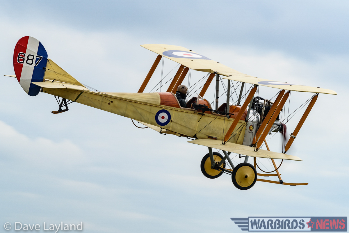 Great War Display Team's BE2c approaching to land. (photo by Dave Layland)