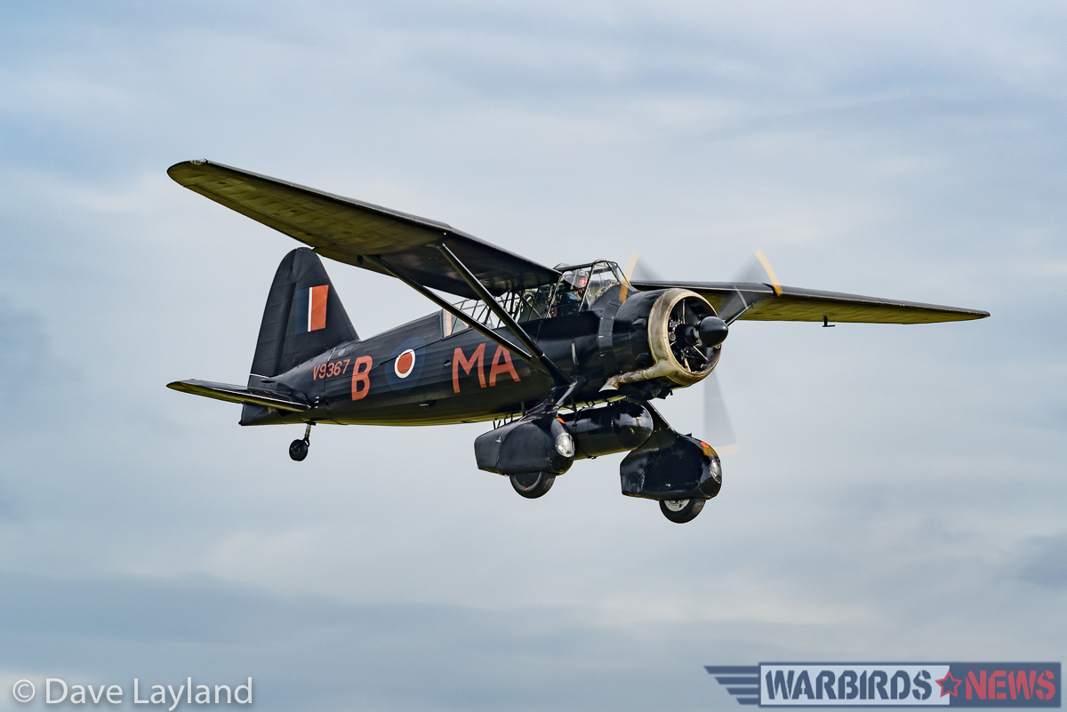 The Shuttleworth Collections Lysander on finals. (photo by Dave Layland)