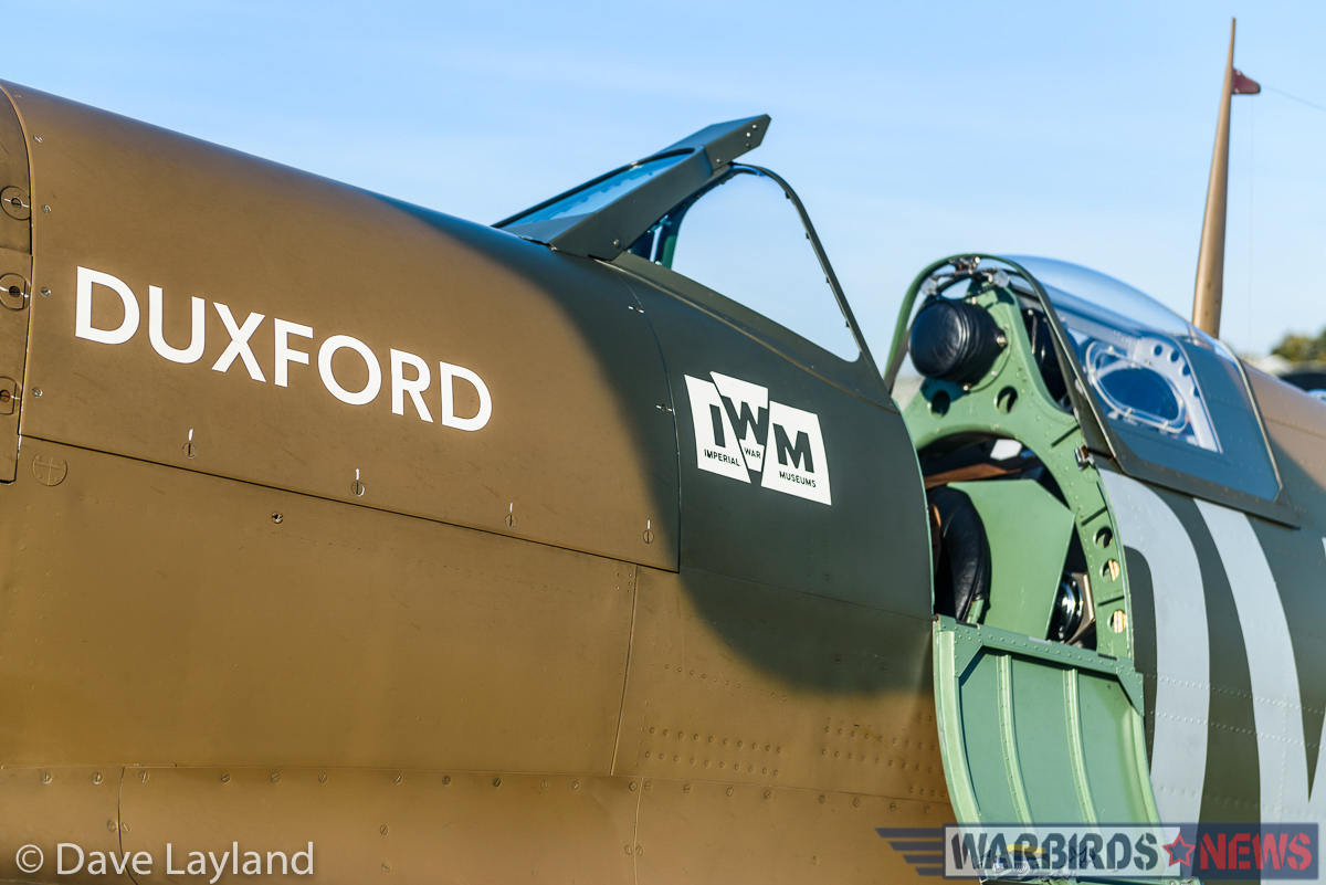 Close up of "QV" a Mk.Ia Spitfire. (photo by Dave Layland)