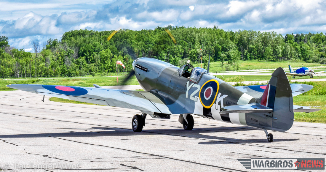 Taxiing 'Y2K' out from the Vintage Wings of Canada hangar at Gatineau Regional Airport in Gatineau, Quebec. (photo by Pat Tenger)