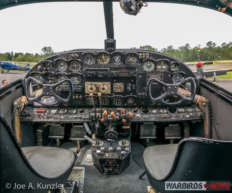 The Historic Beech 18 Cockpit and Through the Cockpit… the Heritage Flight Museum Flightline (photo by Joe A. Kunzler)