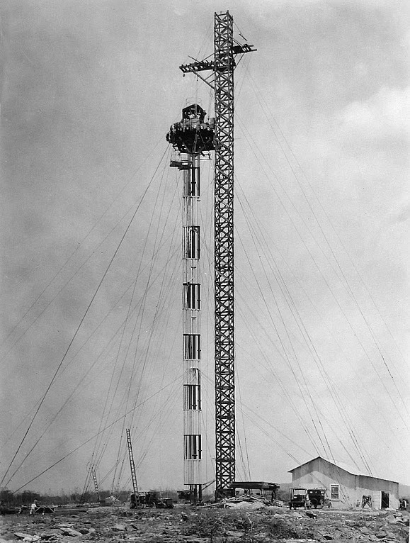 The 100-foot airship mooring mast erected in 1925 was the first aviation-related structure at Ewa.