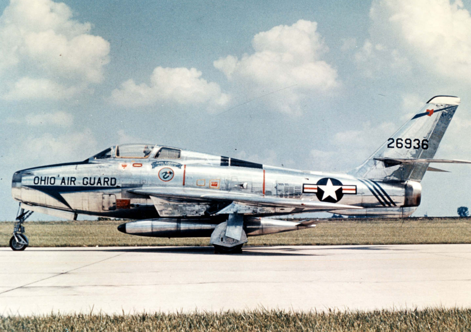 A Republic F-84F-55-RE Thunderstreak (s/n 52-6936) of the Ohio Air National Guard..U.S. Air Force photo - USAF museum website, USAF photo no. 060828-F-1234S-028. ( Image via Wikipedia)
