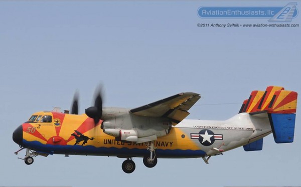 Here is a photo of Rawhide 50 from Fleet Logistics Support Squadron 40 (VRC-40) arriving for the 2011 Thunder Over Michigan Air Show. 