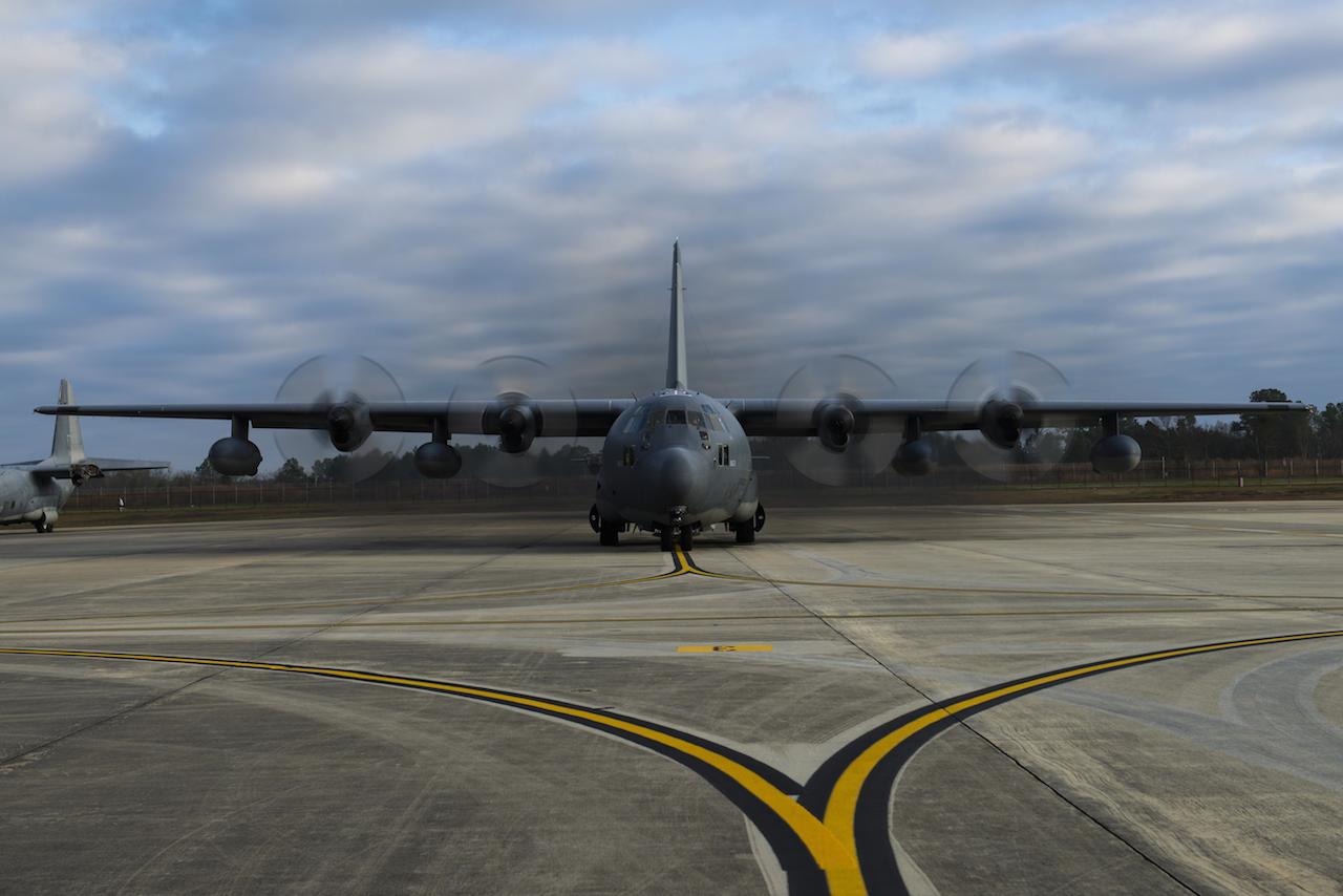 Aircraft 62-1863 ‘Iron Horse’, a HC-130P Combat King, rests before takeoff Mar. 3, 2015, at Moody Air Force Base, Ga. Throughout its career, Iron Horse has flown for over 27,000 hours for multiple missions, starting in the Vietnam War. (U.S. Air Force photo/Airman 1st Class Dillian Bamman)