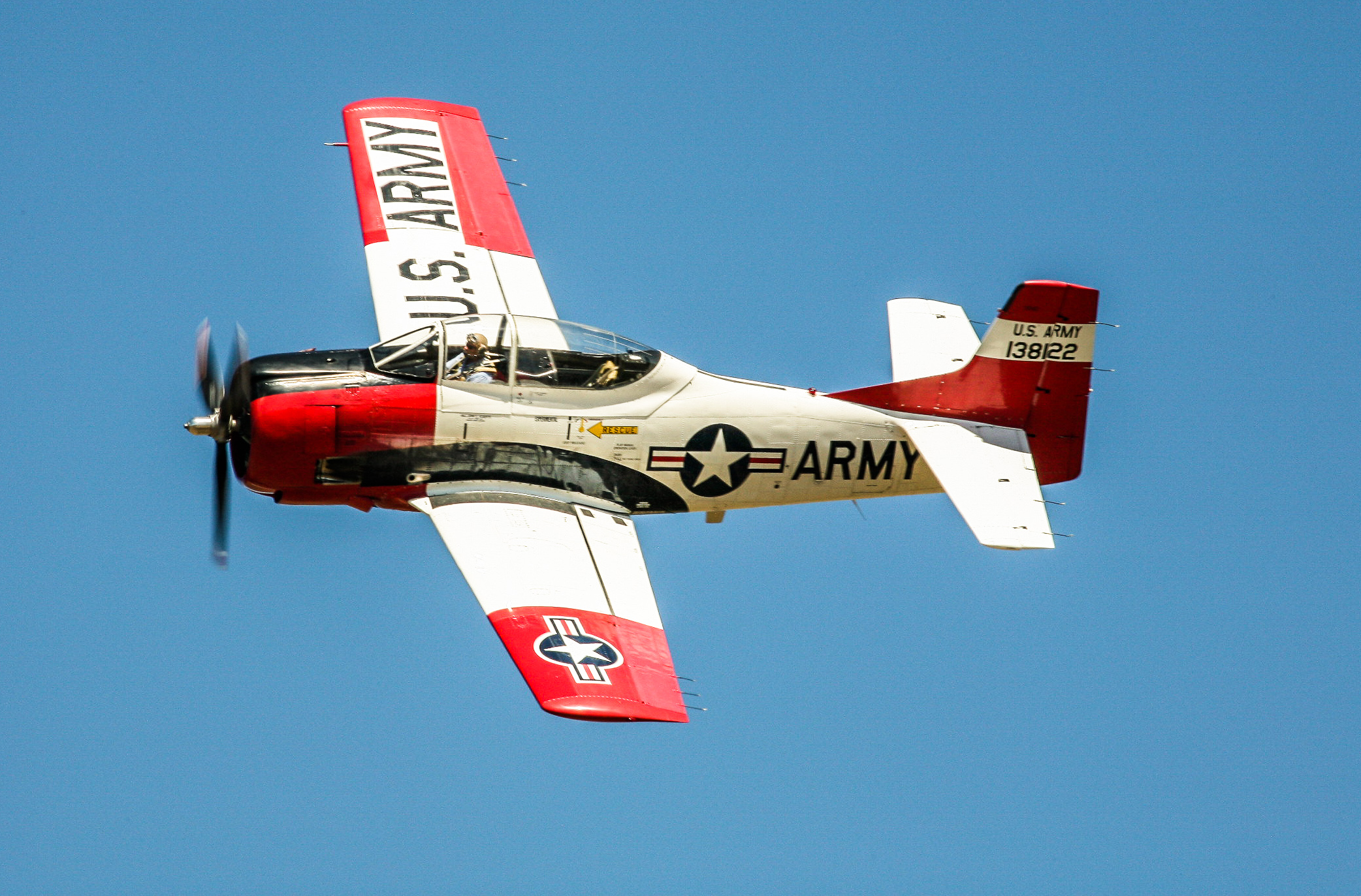Cameron Rolf Smith in his T-28. (photo by Phil Buckley)
