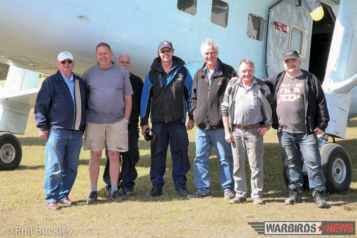 The crew of volunteers who dedicate so much time to resurrecting VH-EVB. (photo by Phil Buckley)