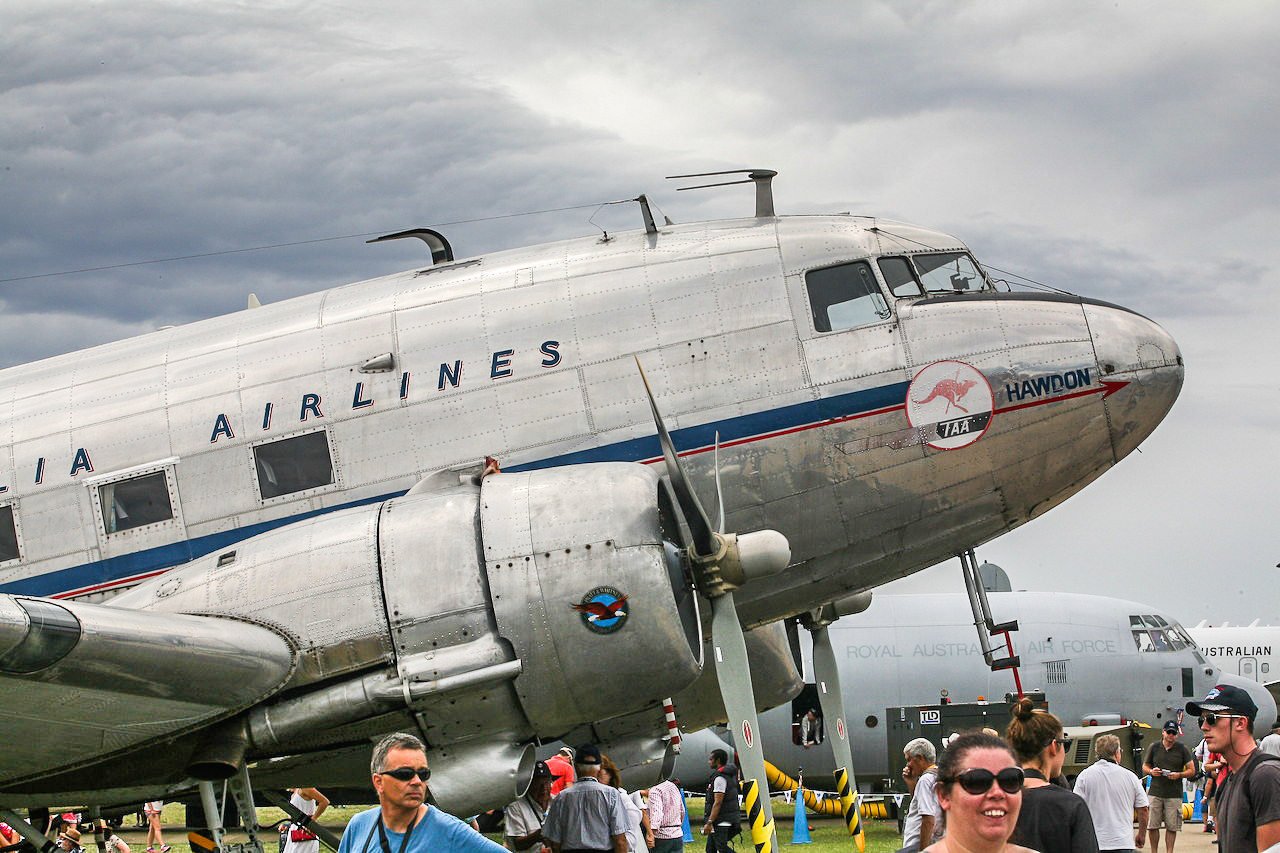 One of two civilian-schemed DC-3s at Avalon. (photo by Phil Buckley)