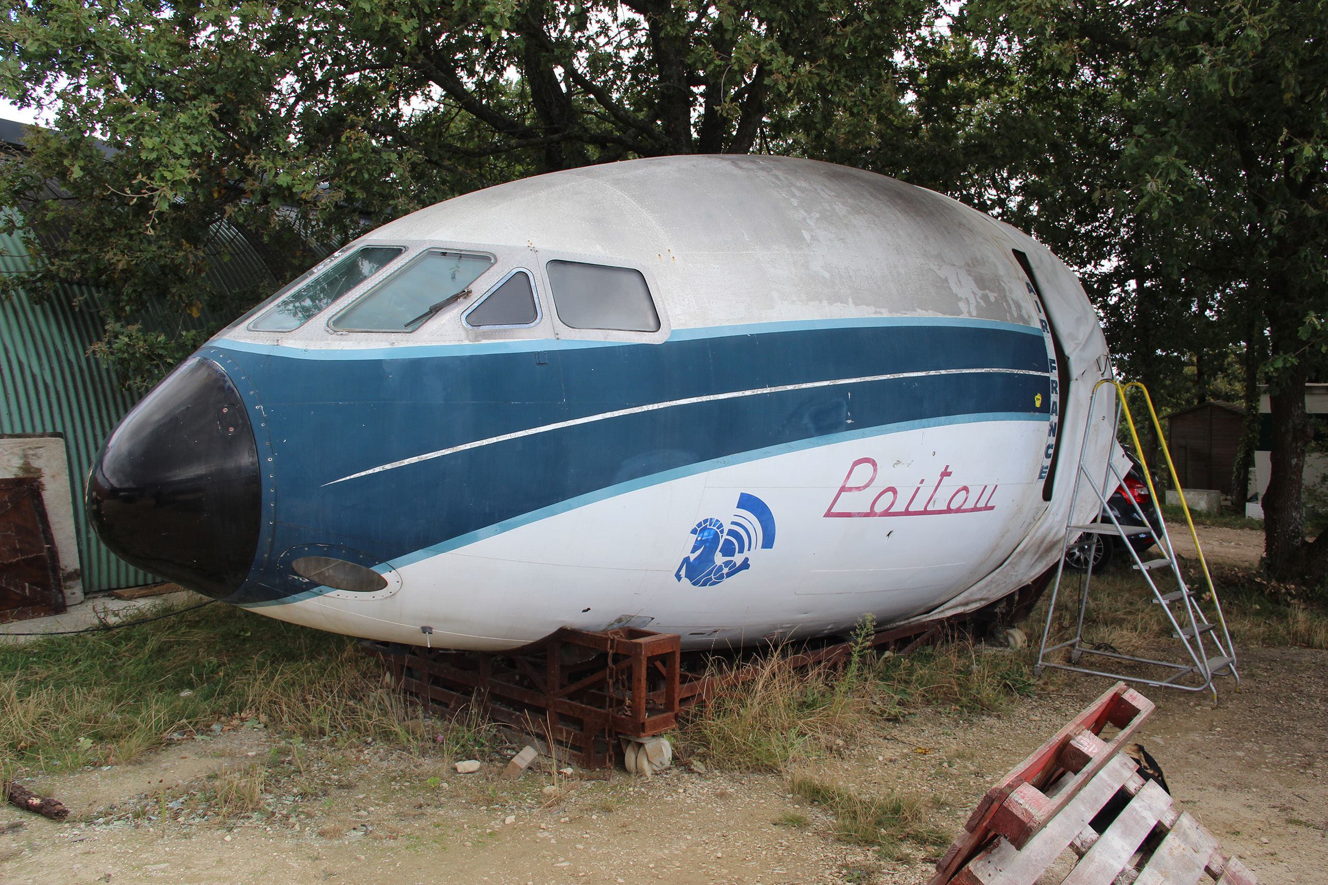 Nils Andersson's Caravelle cockpit as it sat forlornly under a tree just prior to his acquisition in 2012. (photo via Nils Andersson)