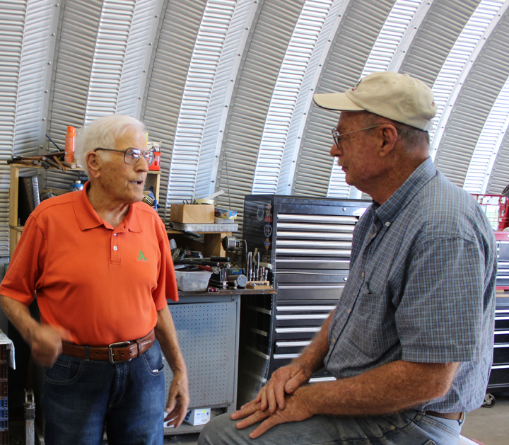 Former F-82 Twin Mustang pilot, Jim Sampson (l) and Tom Reilly (r). (photo via Tom Reilly)