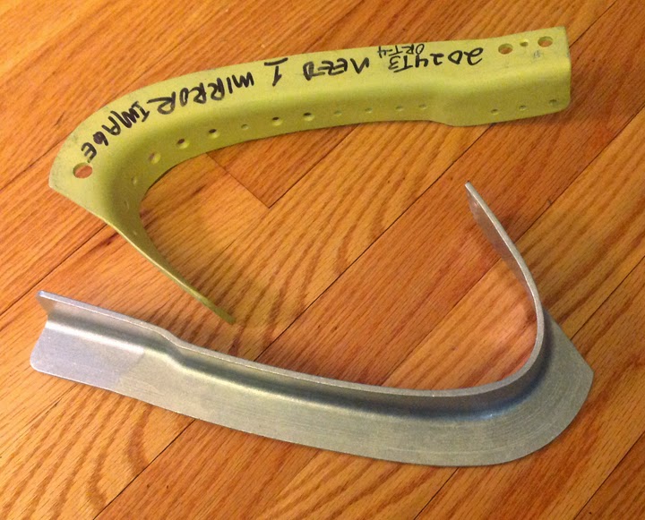 Newly formed left-hand leading edge bow (bare metal).