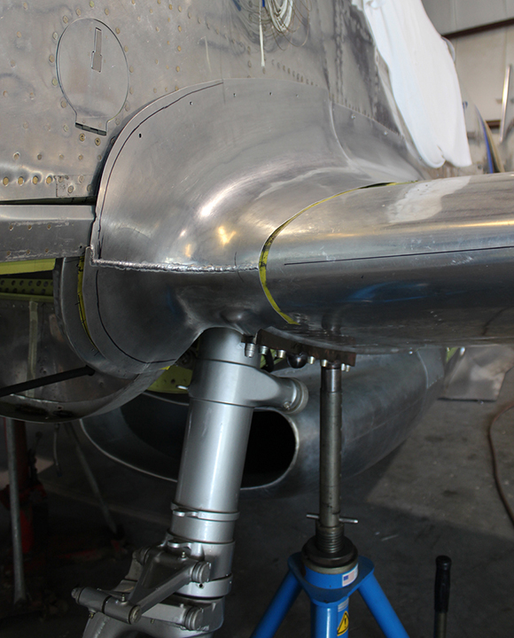 The left hand, leading edge outer wing root fairing during trial fitting. (photo via Tom Reilly)
