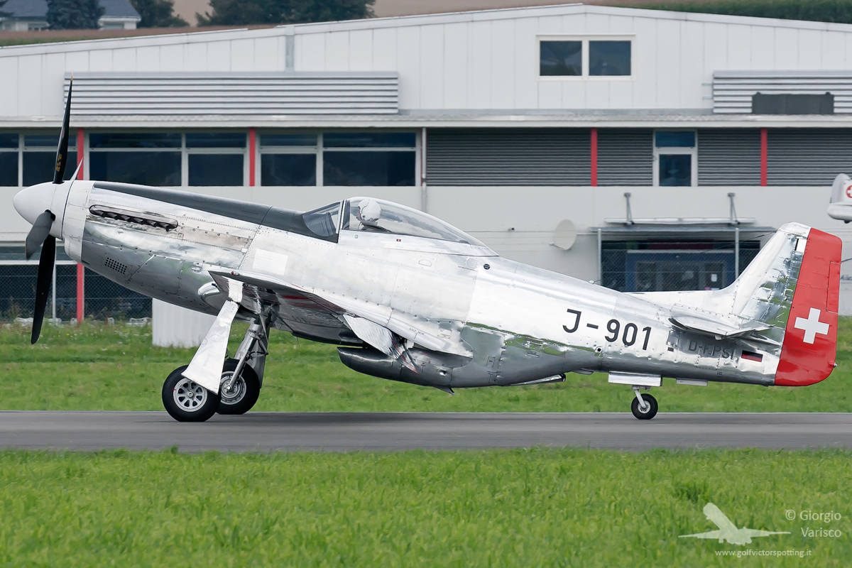 A German-registered P-51D Mustang in Swiss Air Force markings made an appearance at the show. (photo by Giorgio Verasco)