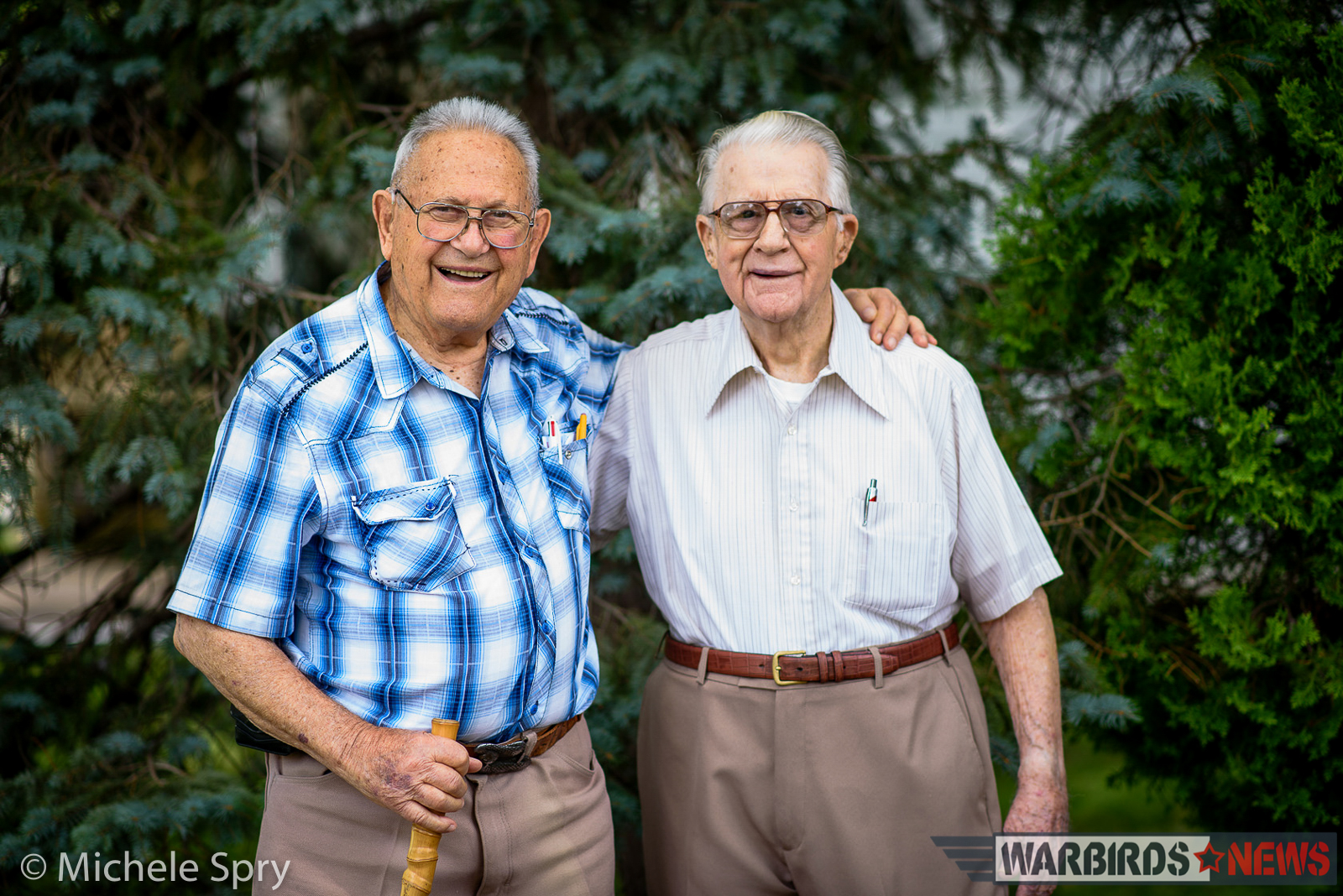The two men 72 years later. (photo by Michele Spry)