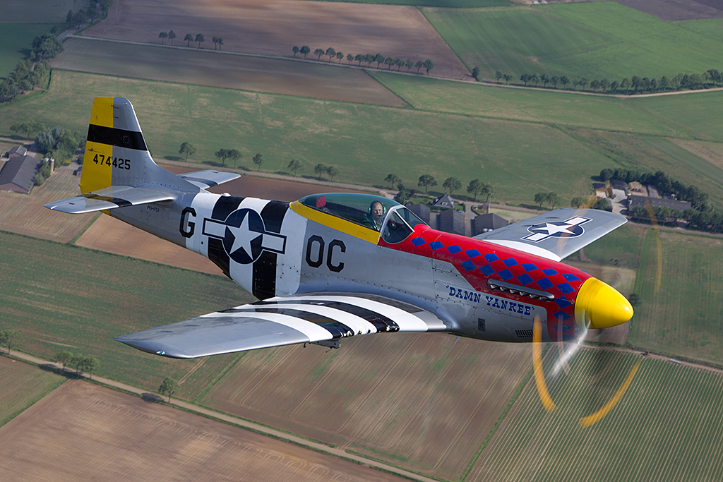 The original P-51D Mustang s/n 44-45195 'Damn Yankee' was flown by Capt. Bobby Childers  of the 359th FS, 356th FG 
