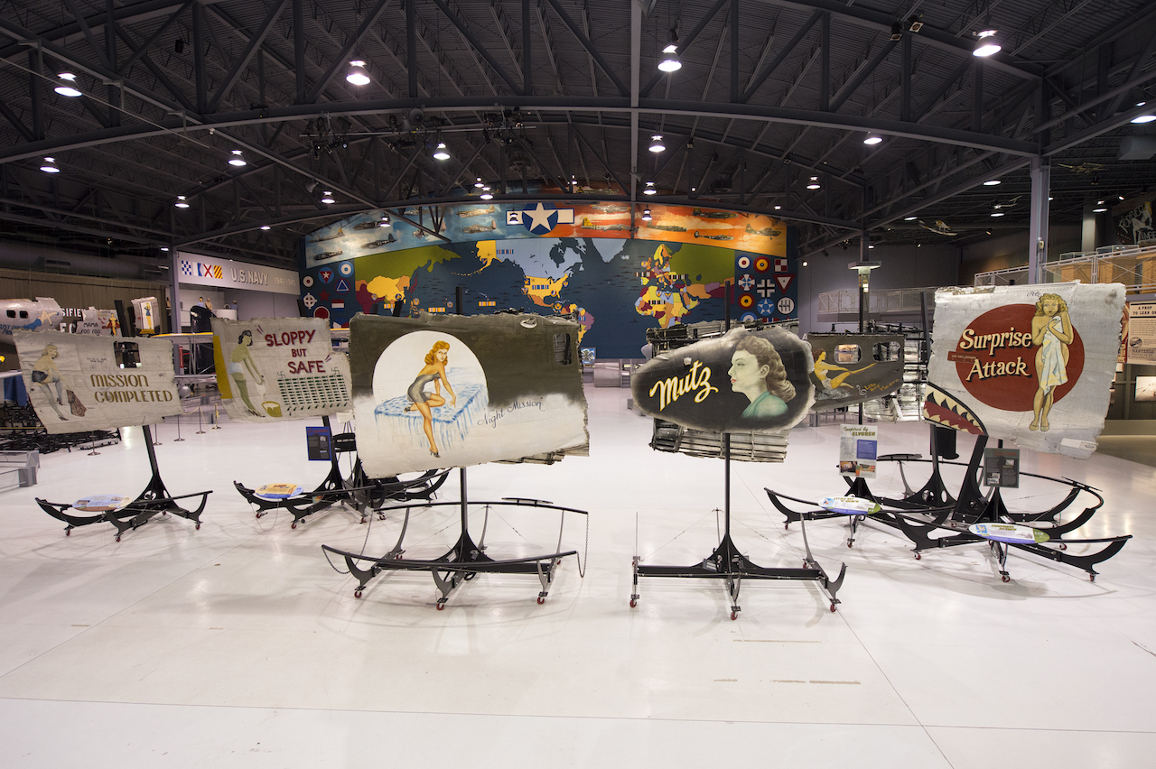 A sample of the Commemorative Air Force nose art exhibit on display at the EAA AirVenture Museum in Oshkosh through 2016. (EAA photo/Jason Toney) 